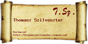 Thomasz Szilveszter névjegykártya